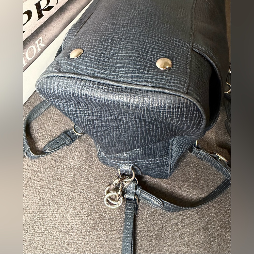 Coach Mia Textured Navy Leather Harper Satchel No. E1069-15744 - Picture 7 of 13